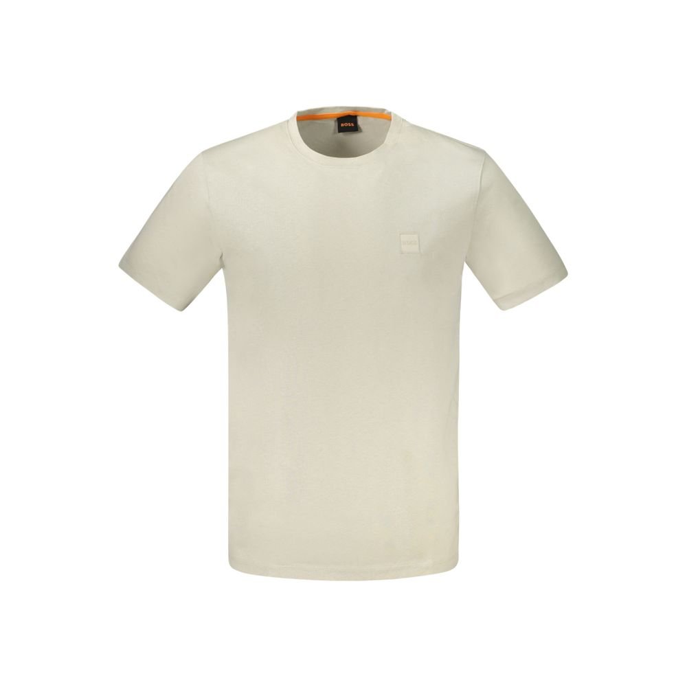 Beige Cotton Men's T-Shirt designed by Hugo Boss