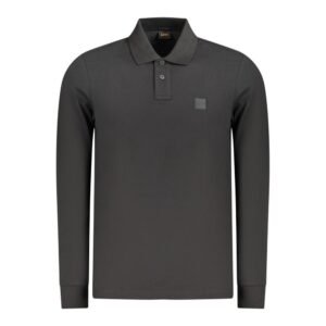 Black Cotton Men's Polo Shirt designed by Hugo Boss