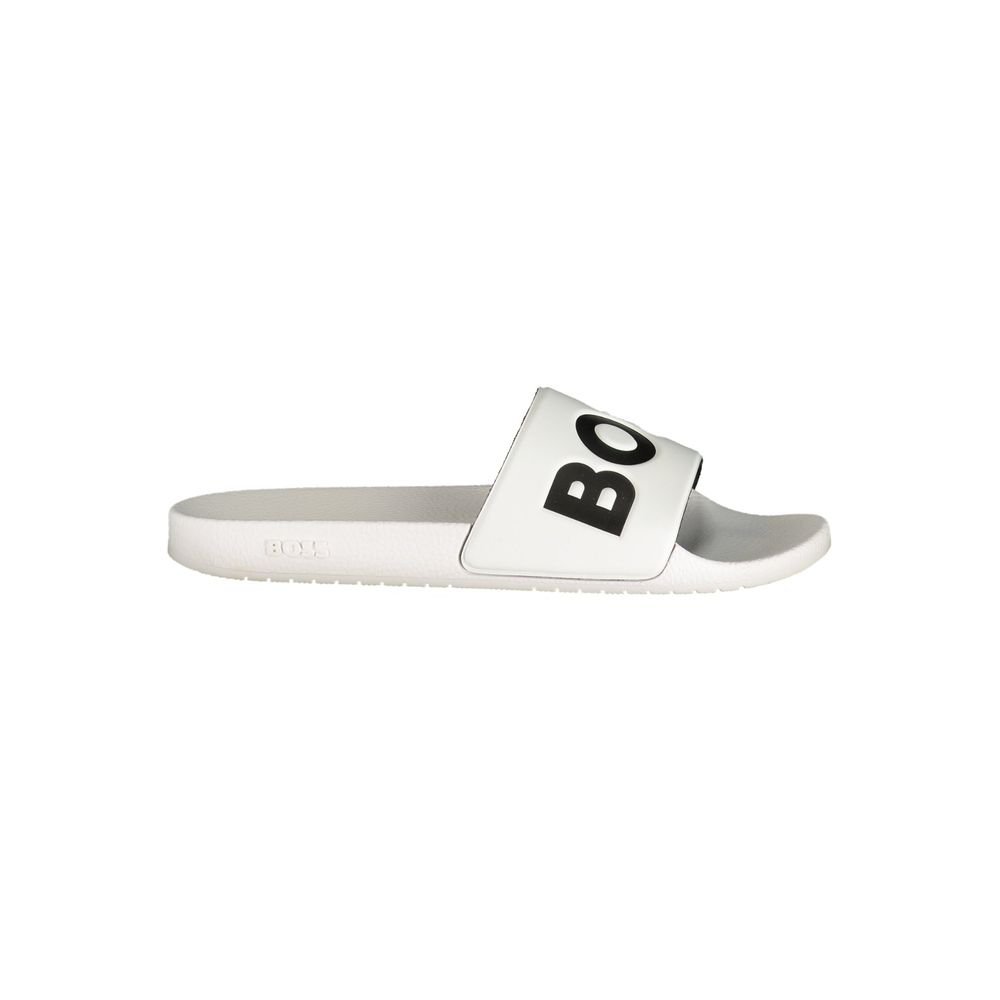 White Polyurethane Mens Slipper designed by Hugo Boss
