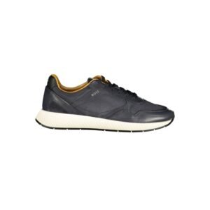 Blue Leather Men's Sneakers designed by Hugo Boss