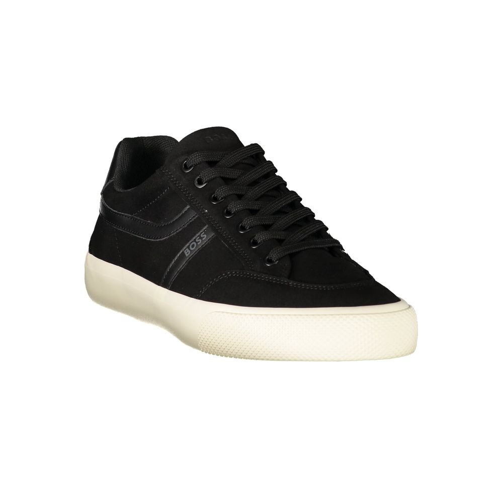 Black Polyurethane Mens Sneaker designed by Hugo Boss - Image 2