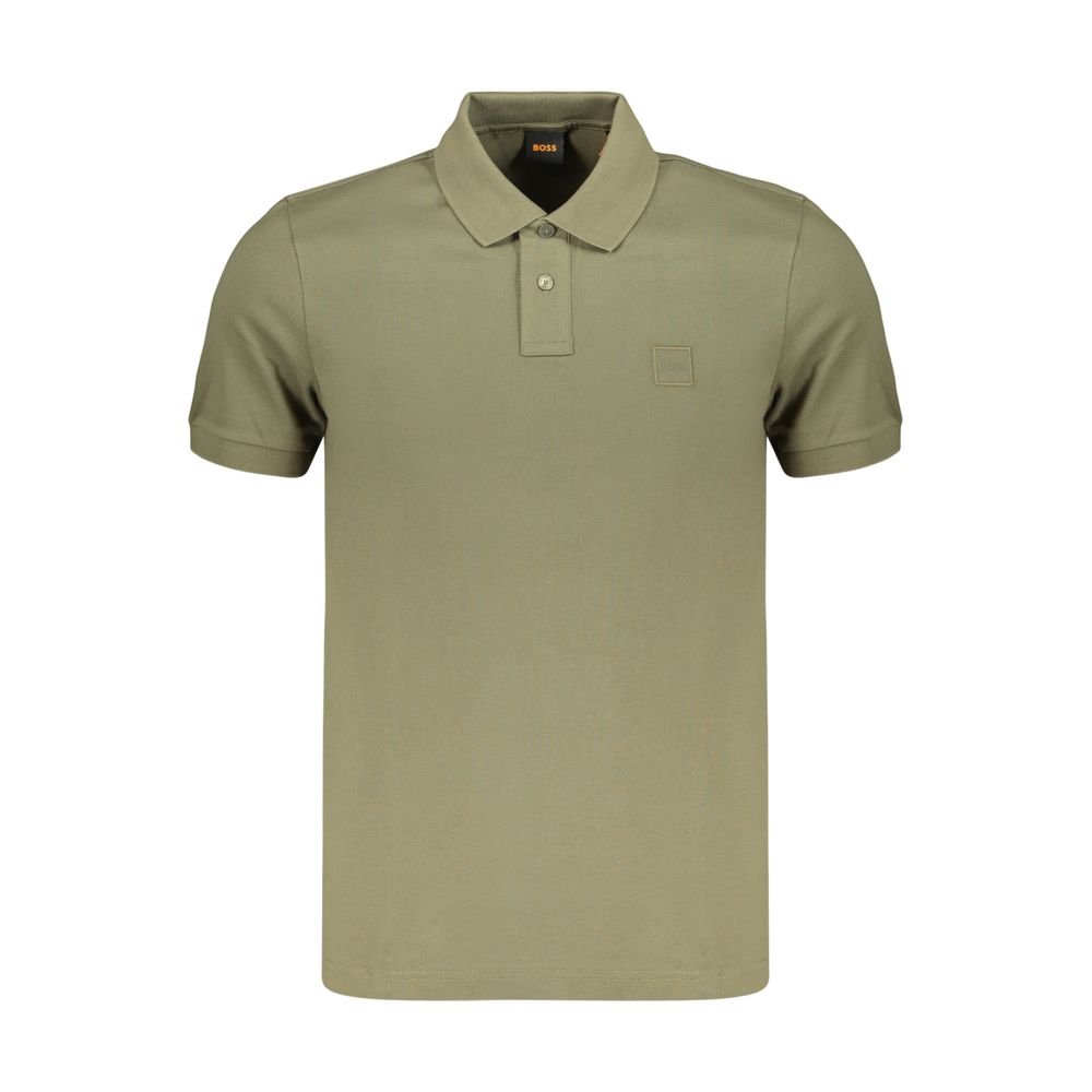 Green Cotton Men's Polo Shirt designed by Hugo Boss