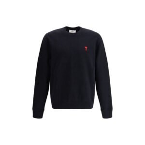 Trendy Black Cotton Sweatshirt designed by Ami Paris