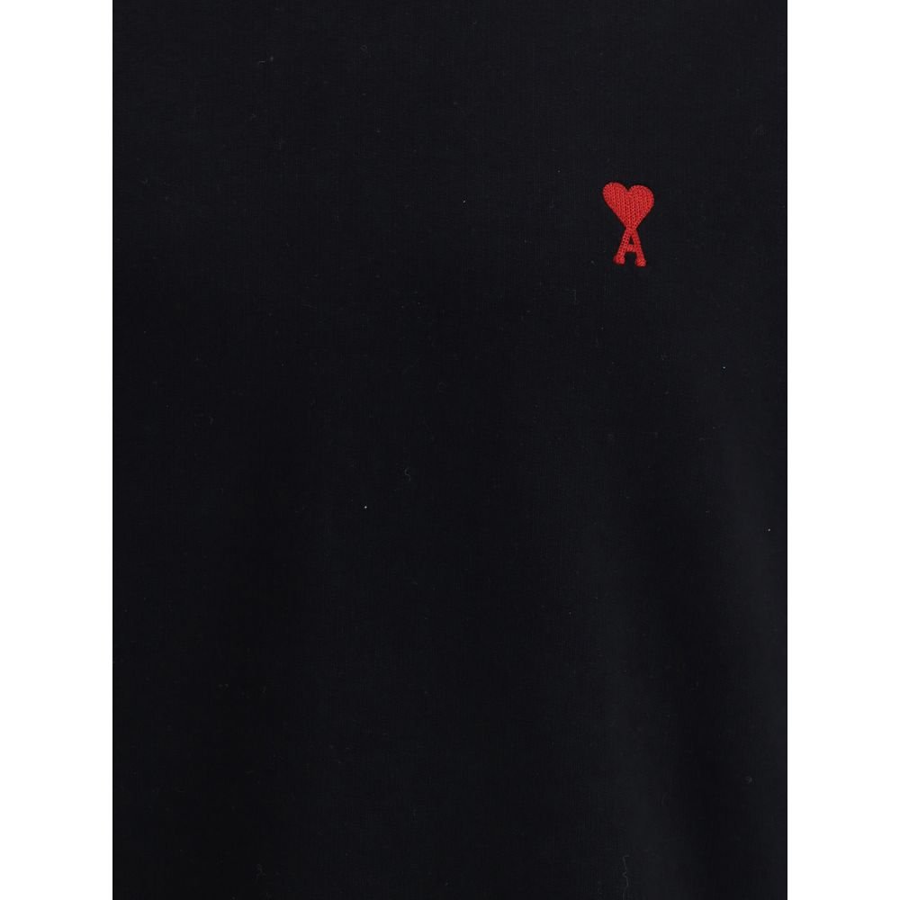 Trendy Black Cotton Sweatshirt designed by Ami Paris - Image 3