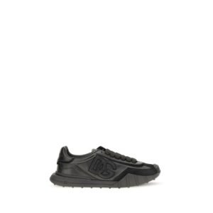 Black Leather Low Top Sneakers designed by Dolce&Gabbana