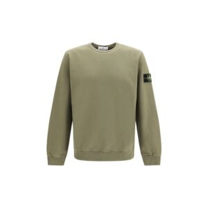 Original Green Cotton Fleece Sweatshirt designed by Stone Island