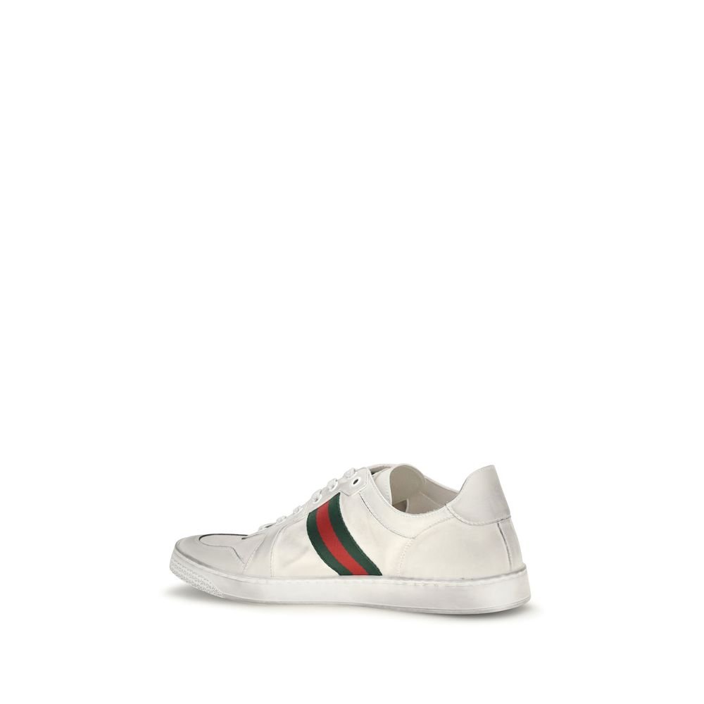 Vintage Style White Calf Leather Sneakers designed by Gucci - Image 3