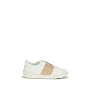 Elegant White Leather Sneakers designed by Valentino Garavani