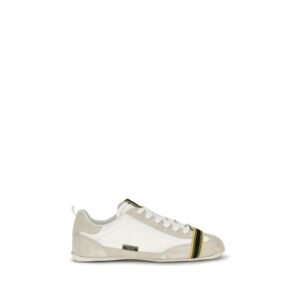 Stylish Gray Fabric Wrap Low Top Sneakers designed by Fendi