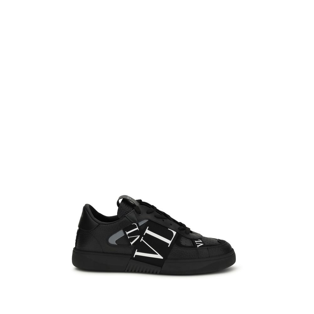 Black Leather Low Top Sneakers designed by Valentino Garavani