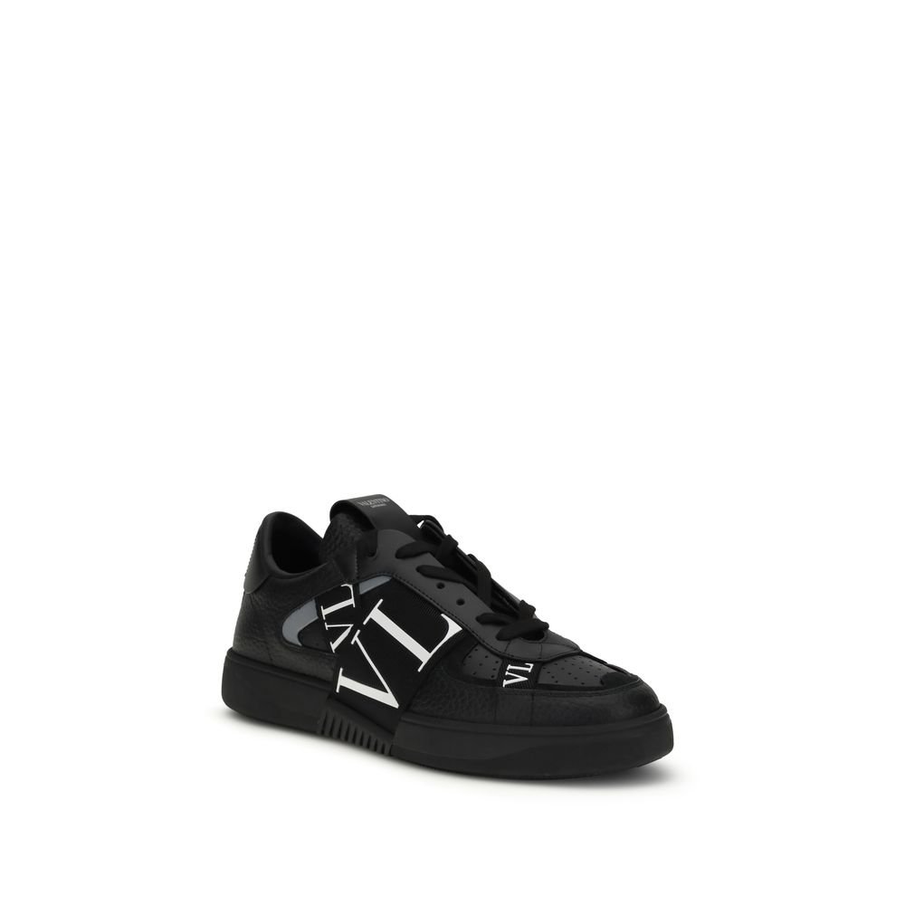 Black Leather Low Top Sneakers designed by Valentino Garavani - Image 2
