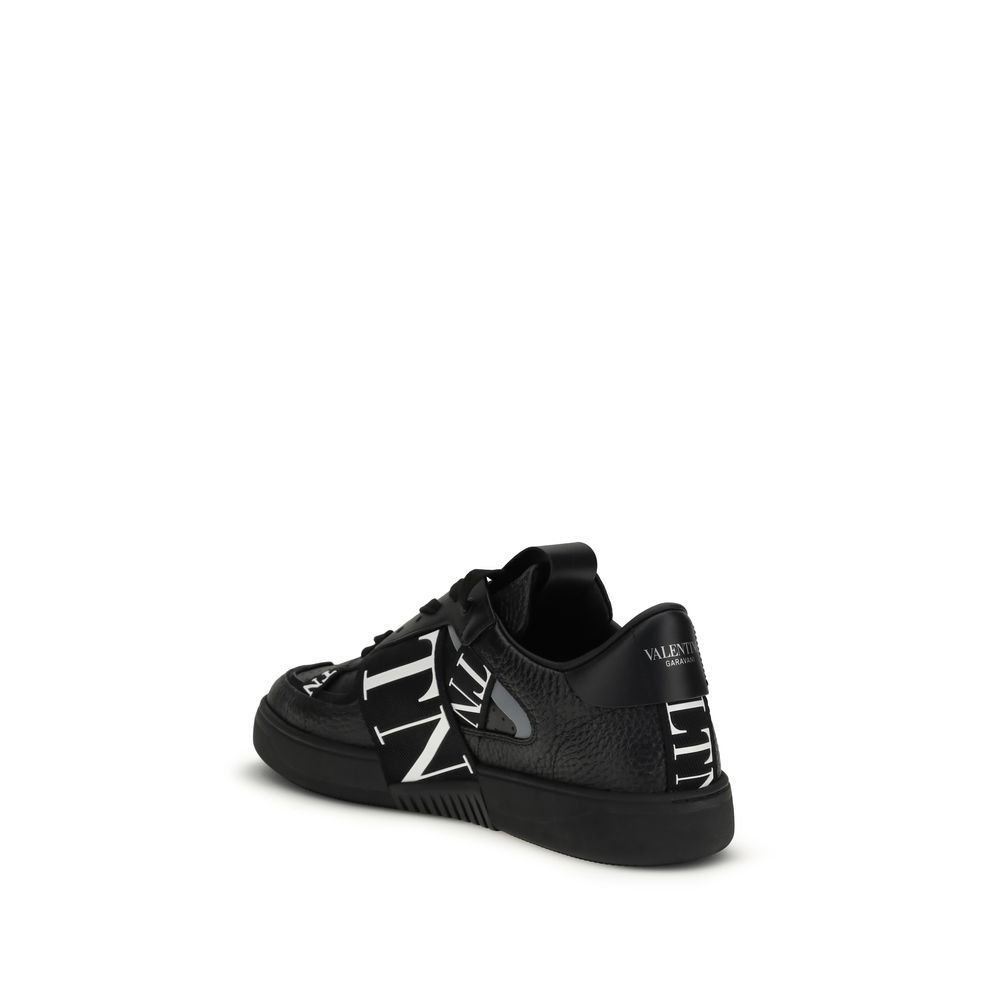Black Leather Low Top Sneakers designed by Valentino Garavani - Image 3