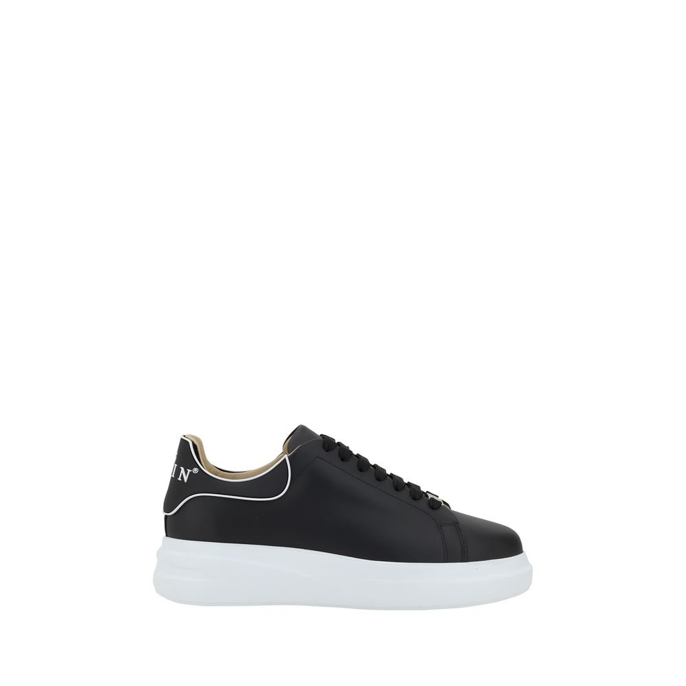Chic Black Leather Low Top Sneakers designed by Phillipp Plein