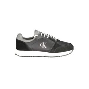 Black Polyurethane Men Sneaker