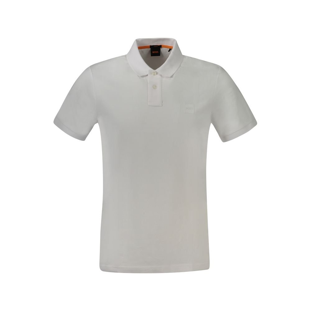 Trendy Bianco Cotton Mens Polo T-Shirt designed by Hugo Boss
