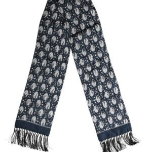 Navy Blue Silk Men Scarf designed by Dolce&Gabbana