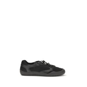 Sleek Black Low Top Athletic Sneakers designed by Prada