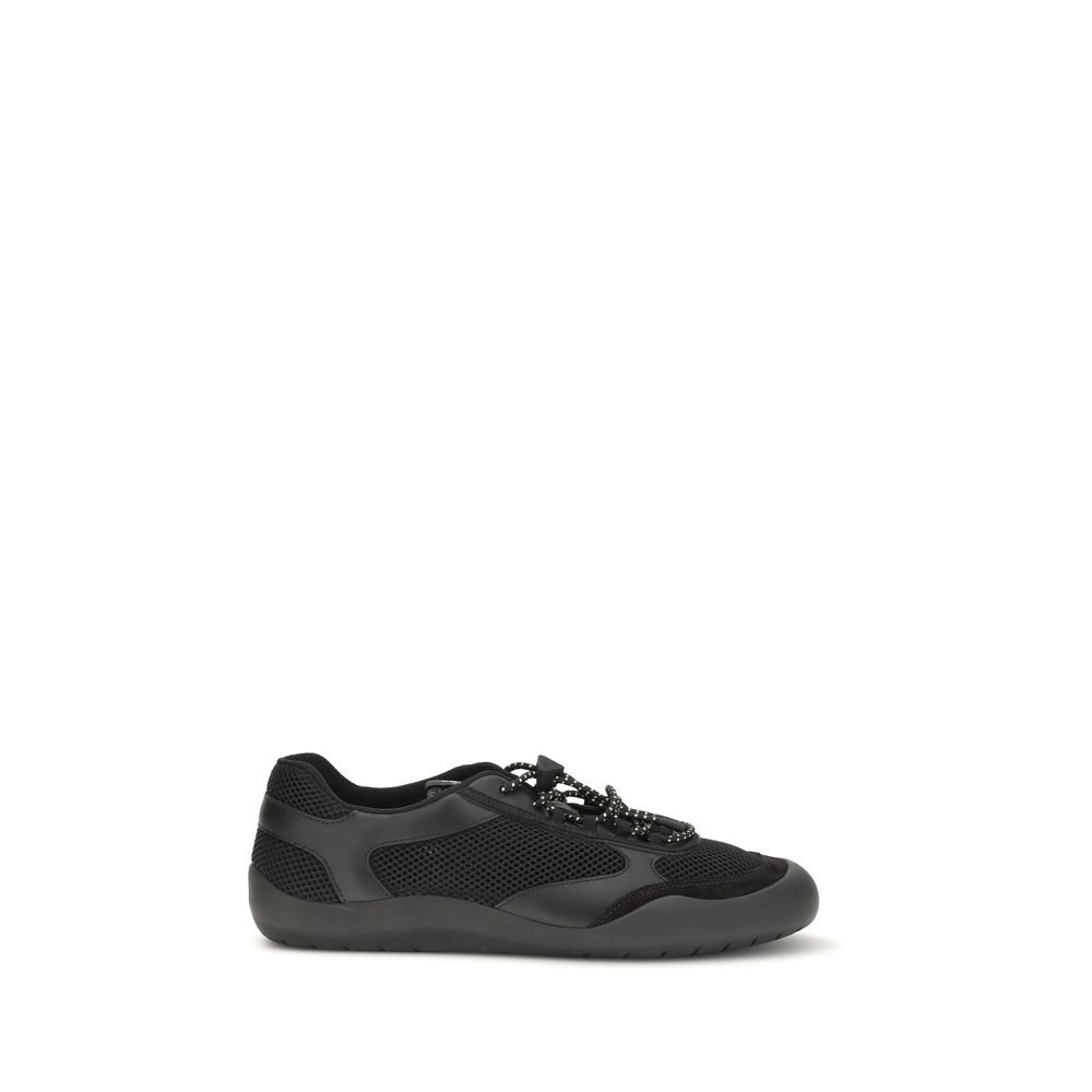 Sleek Black Low Top Athletic Sneakers designed by Prada