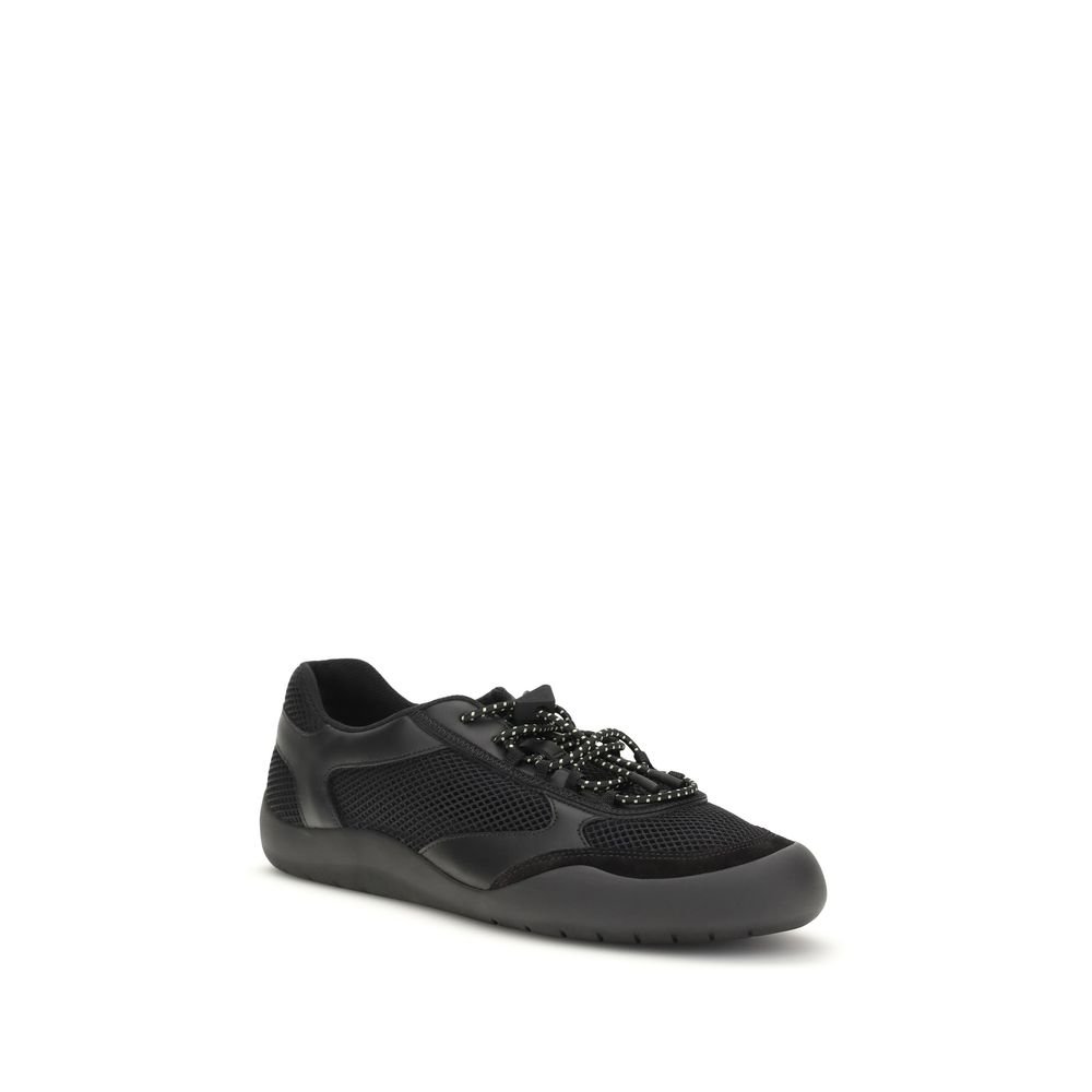 Sleek Black Low Top Athletic Sneakers designed by Prada - Image 2