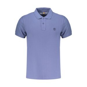 Blue Cotton Men Polo