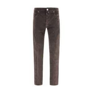 Brown Cotton Casual Pants