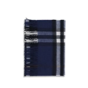 Iconic Check Blue Cashmere Scarf designed by Burberry