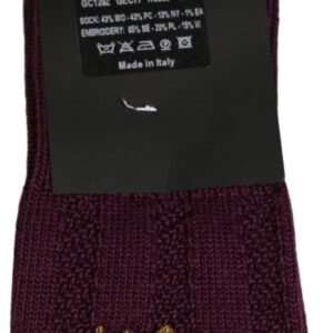 Burgundy Wool Knee High Socks designed by Dolce&Gabbana