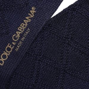 Navy Blue Wool Knee High Socks designed by Dolce&Gabbana