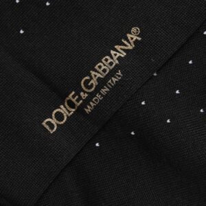 Black Cotton Polka Dot Calf Socks designed by Dolce&Gabbana