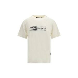 Urban Style Beige Cotton Stamp T-Shirt designed by Palm Angels