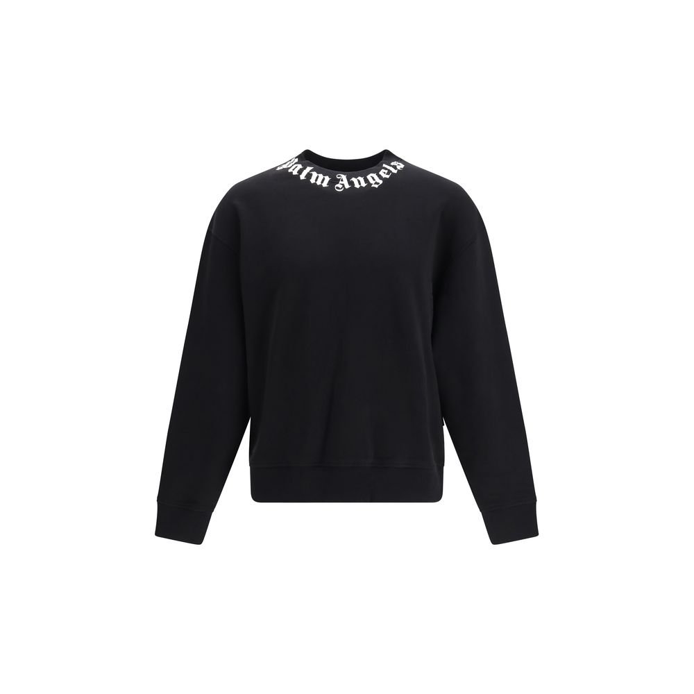 Chic Black Soft Cotton Sweatshirt designed by Palm Angels