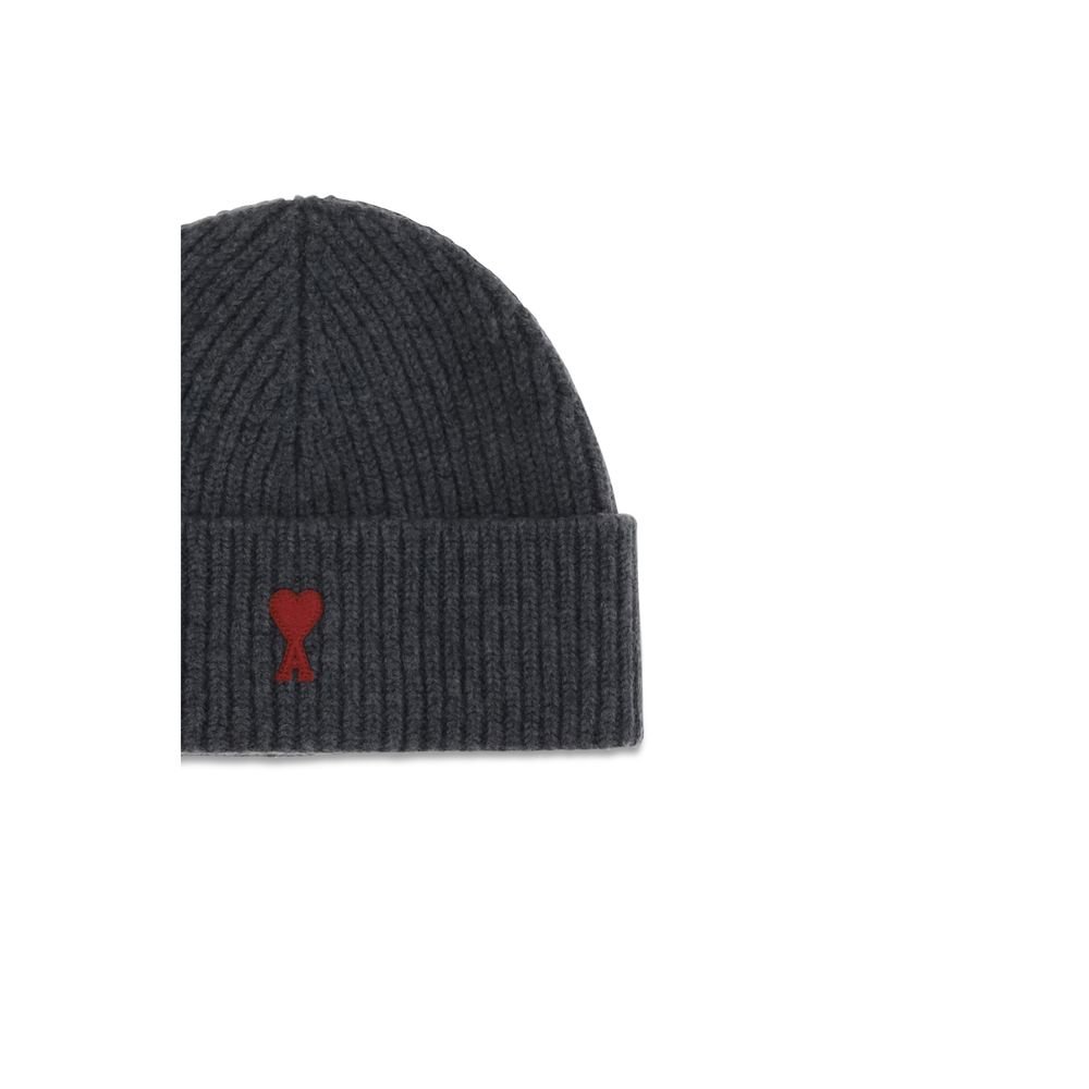 Original Gray Wool Beanie designed by Ami Paris - Image 3