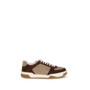 Chic Brown Napa Leather Suede Sneakers by Valentino Garavani