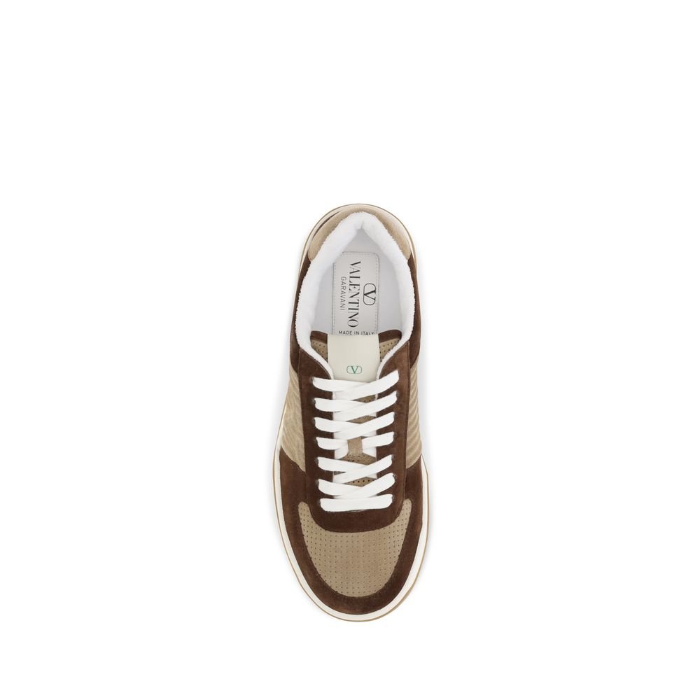 Chic Brown Napa Leather Suede Sneakers by Valentino Garavani - Image 4