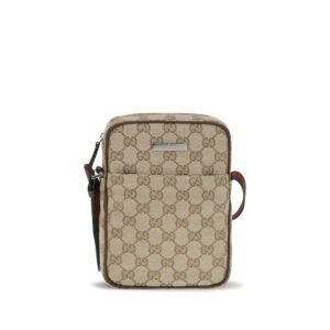 Elegant Beige Fabric GG Shoulder Bag designed by Gucci