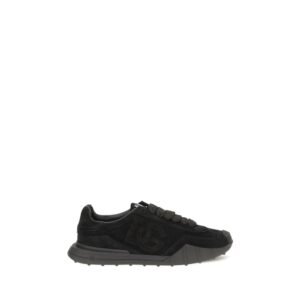Black Leather DG Low Top Sneakers designed by Dolce&Gabbana