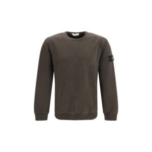 Classic Brown Cotton Fleece Sweatshirt designed by Stone Island