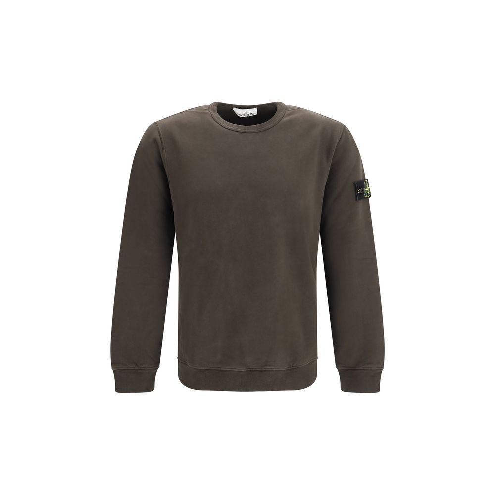 Classic Brown Cotton Fleece Sweatshirt designed by Stone Island