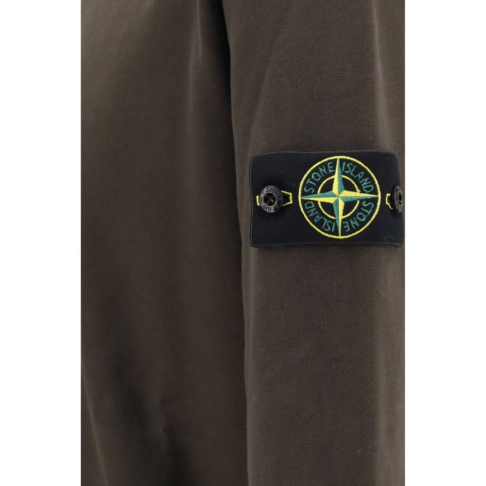 Classic Brown Cotton Fleece Sweatshirt designed by Stone Island - Image 3