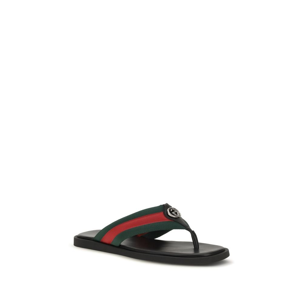 Stylish Black Maverik GG Flip-Flop Sandals designed by Gucci - Image 2