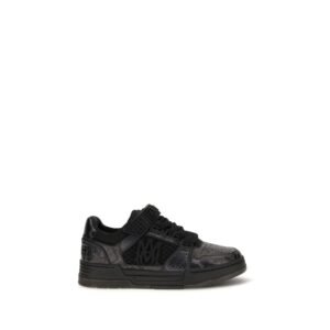 Retro Black Leather Low Top Athletic Sneakers designed by Amiri