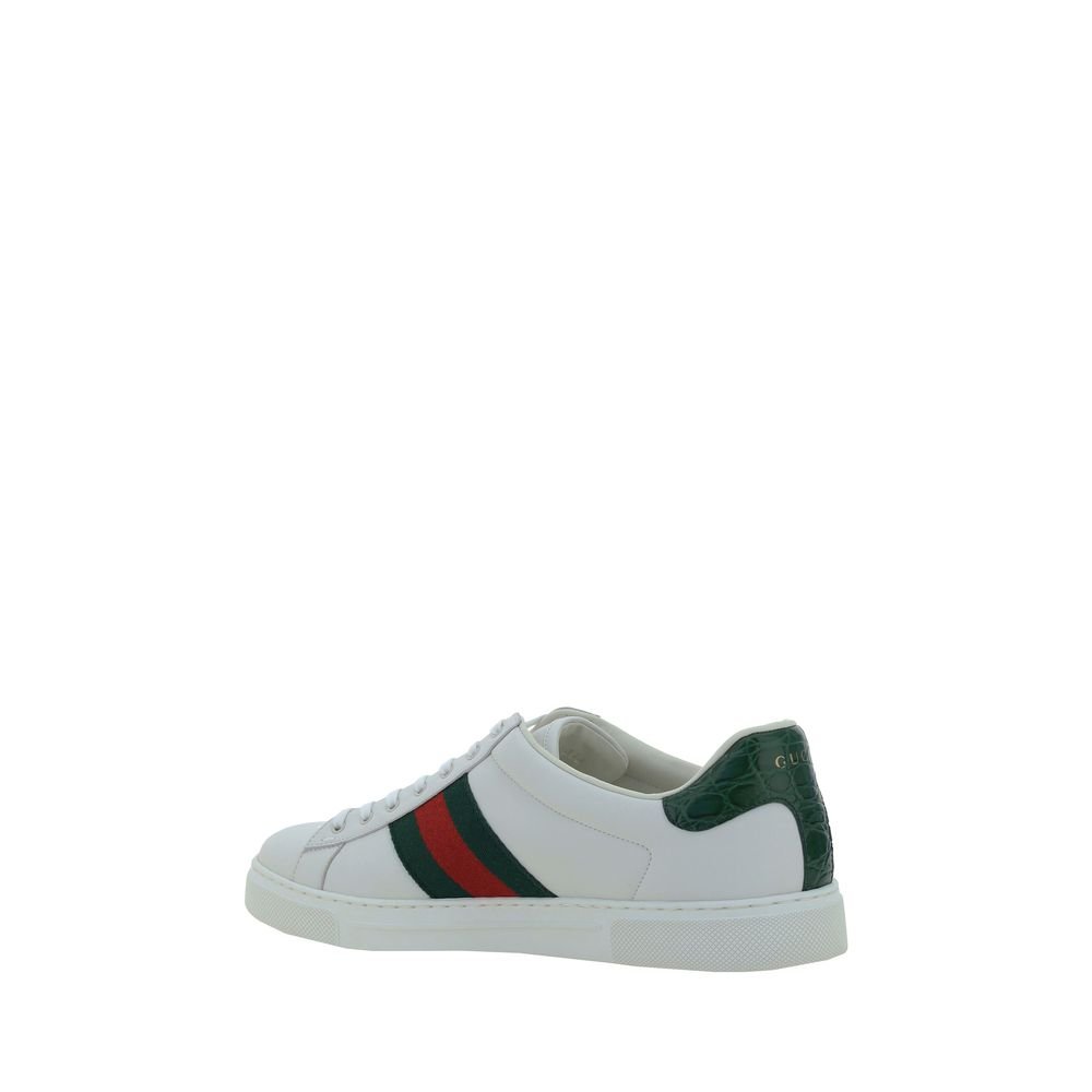 White Calf Leather Bos Taurus Low Top Sneakers - Image 3