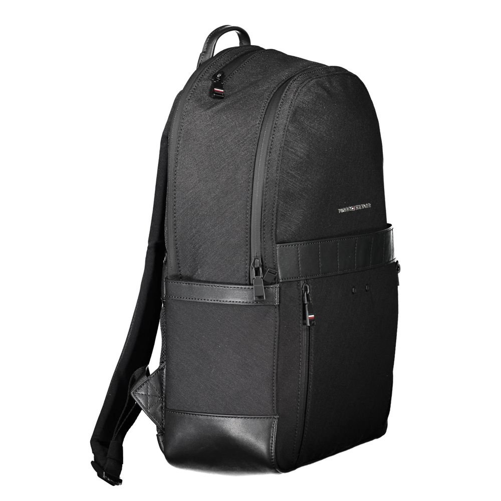 Black Nylon Men Backpack designed by Tommy Hilfiger - Image 3