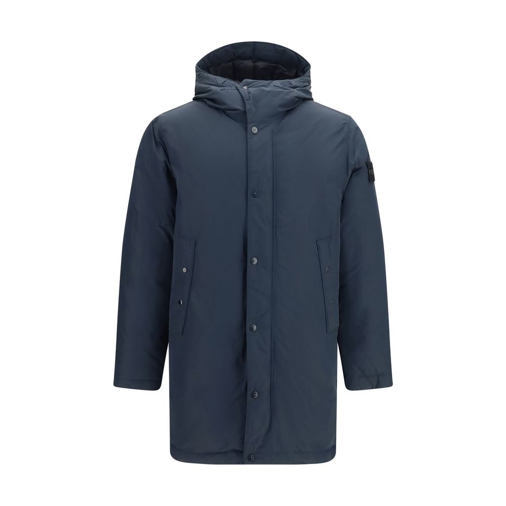 Stylish Blue Down Jacket designed by Stone Island