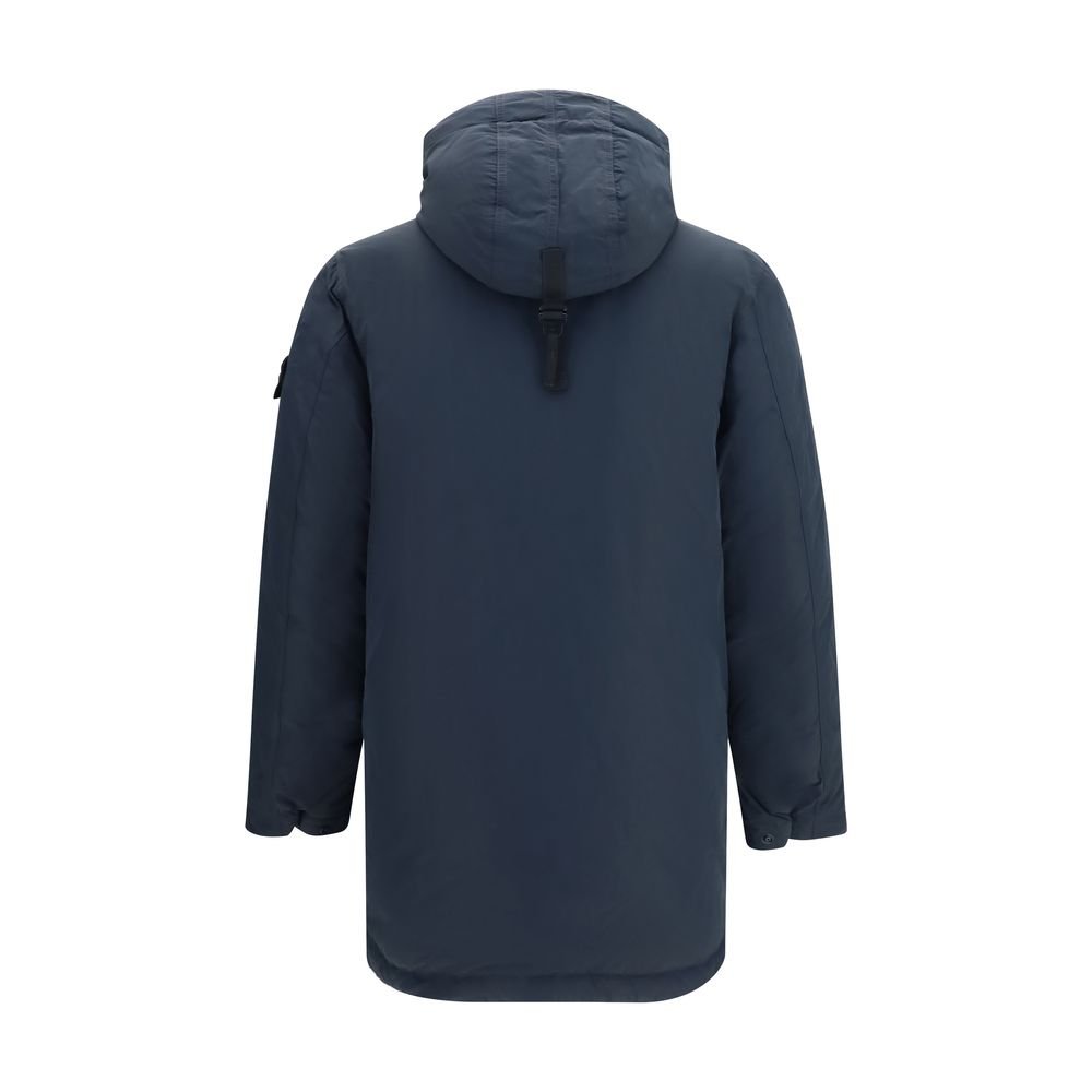 Stylish Blue Down Jacket designed by Stone Island - Image 2