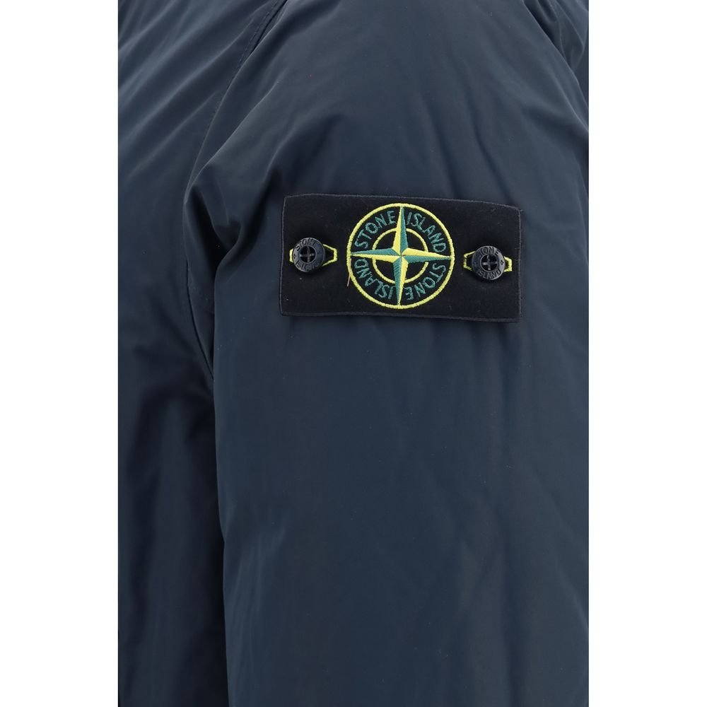 Stylish Blue Down Jacket designed by Stone Island - Image 3