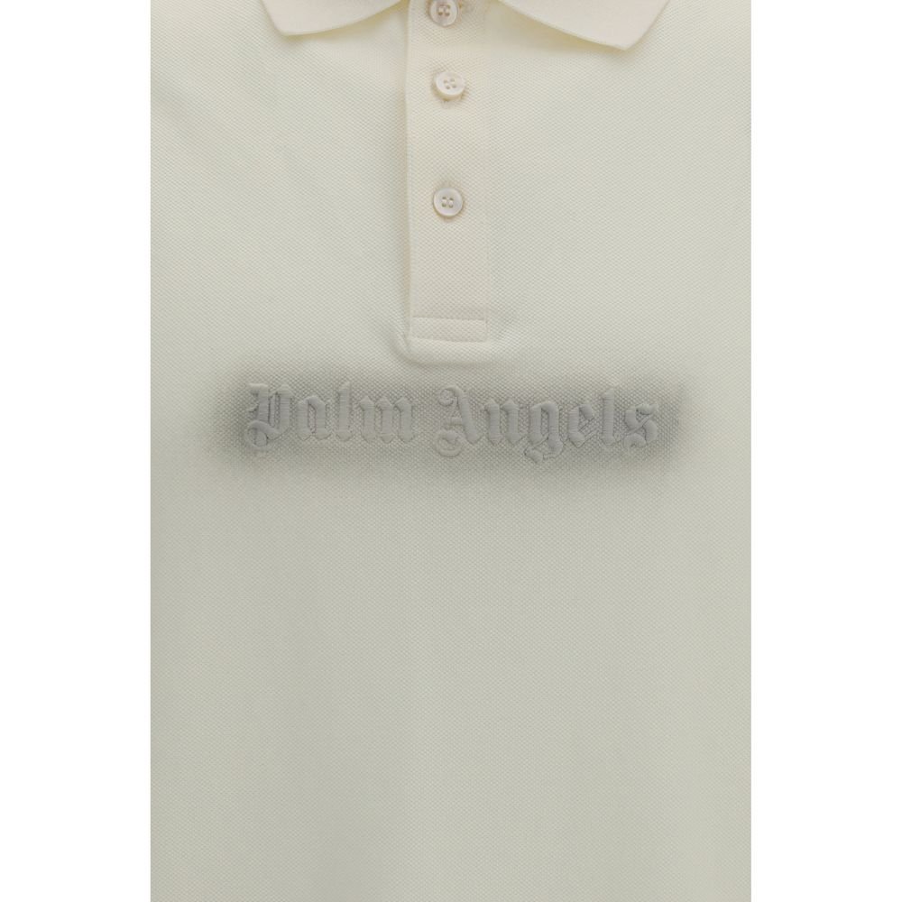 Essential Beige Cotton Polo Shirt designed by Palm Angels - Image 3