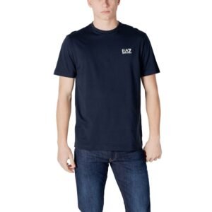 Stylish Blue Cotton T-Shirt designed by Emporio Armani