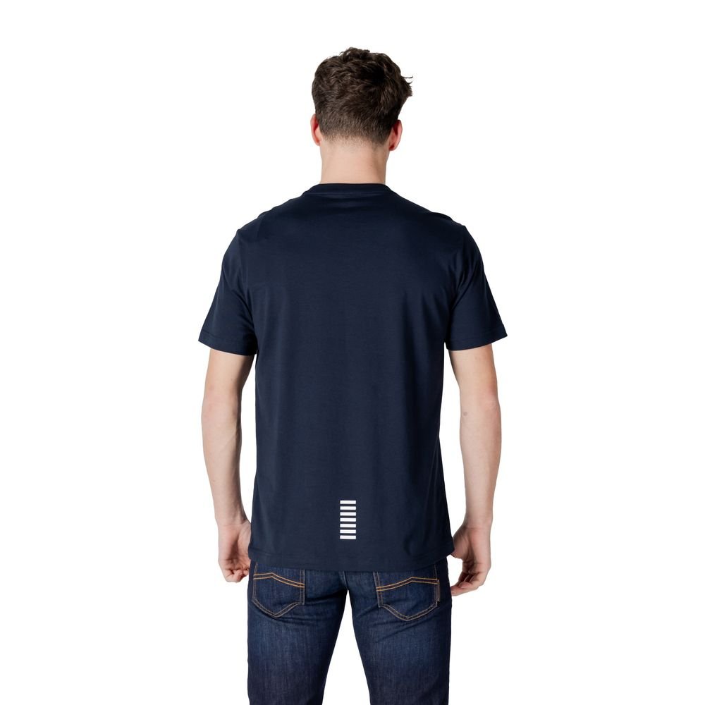 Stylish Blue Cotton T-Shirt designed by Emporio Armani - Image 2