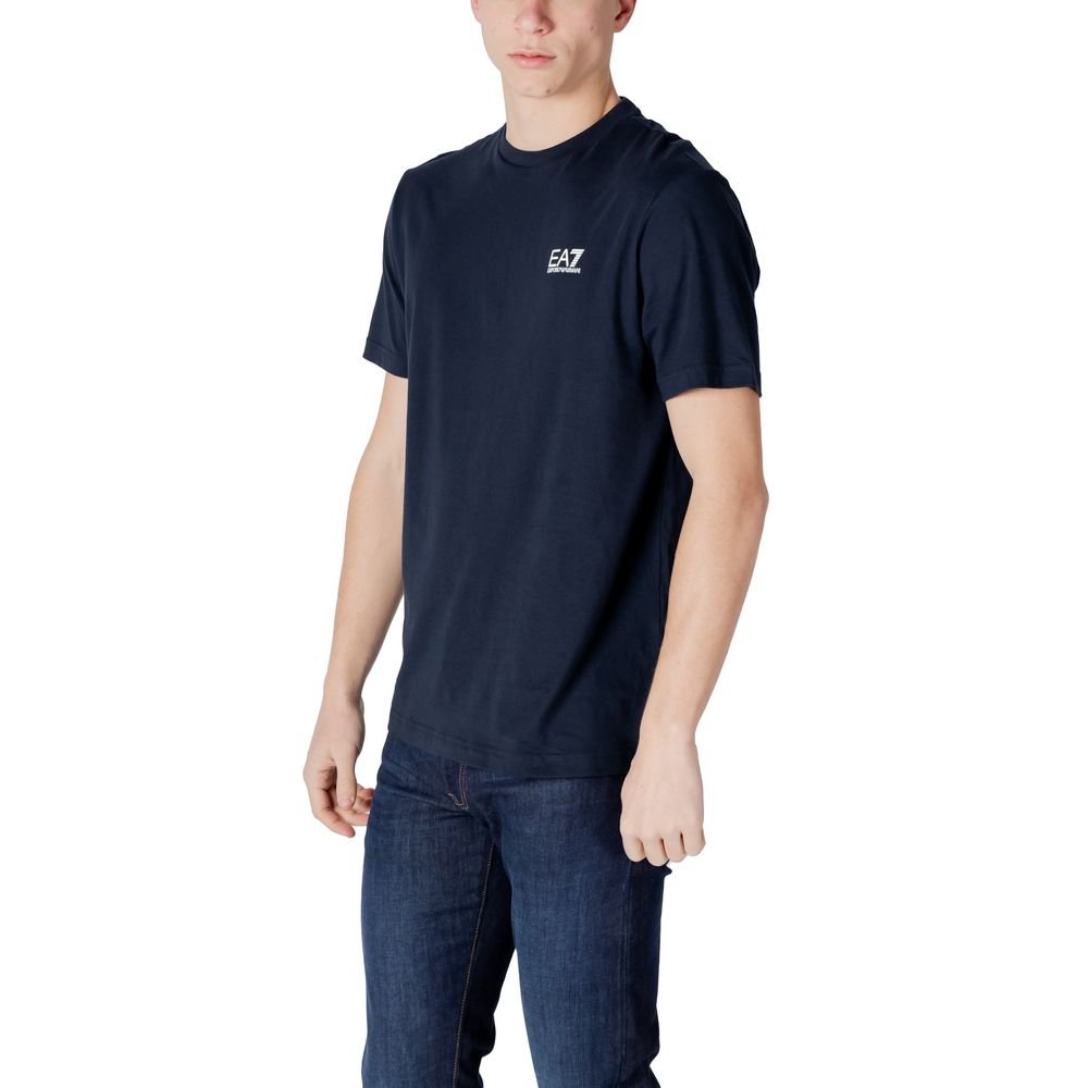 Stylish Blue Cotton T-Shirt designed by Emporio Armani - Image 3